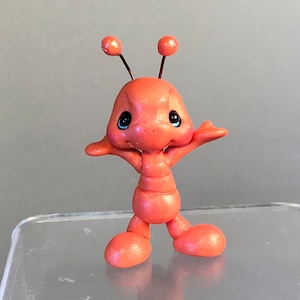 Ant - Orange Polymer Clay Ant Figurine: Whimsical Bug Collectible - Hand-Sculpted Polymer Clay Insect Bug Figurine