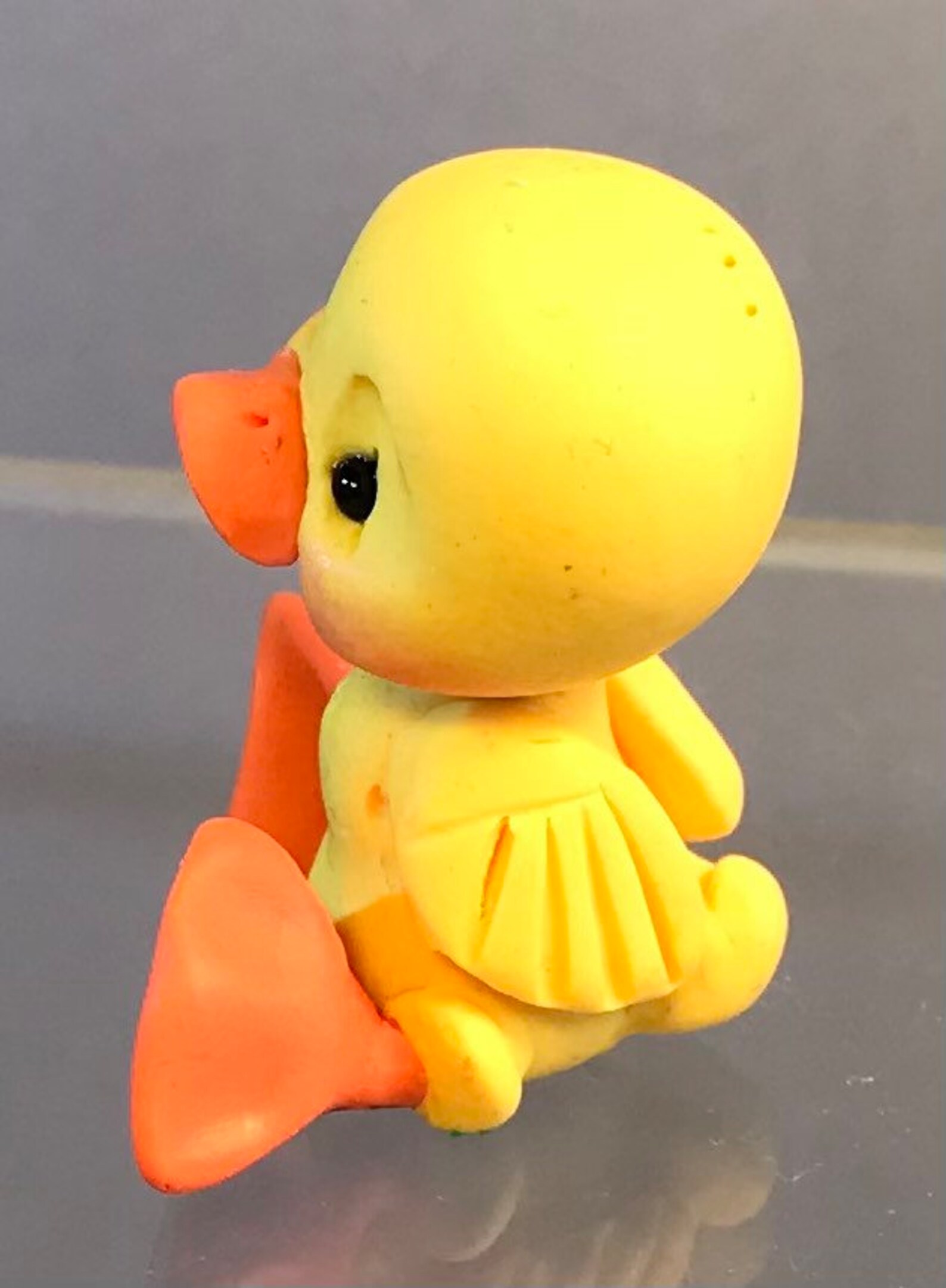 Bird Yellow Ducklingpolymer Clay Duck Figurinesculpted Etsy
