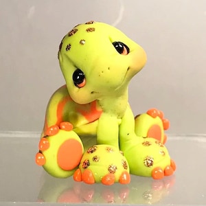 Turtle - Polymer Clay Turtle Figure - Sculpted Clay Pond Critter Figurine-Miniature Clay Collectible Keepsake-Clay Tortoise-Whimsical Turtle