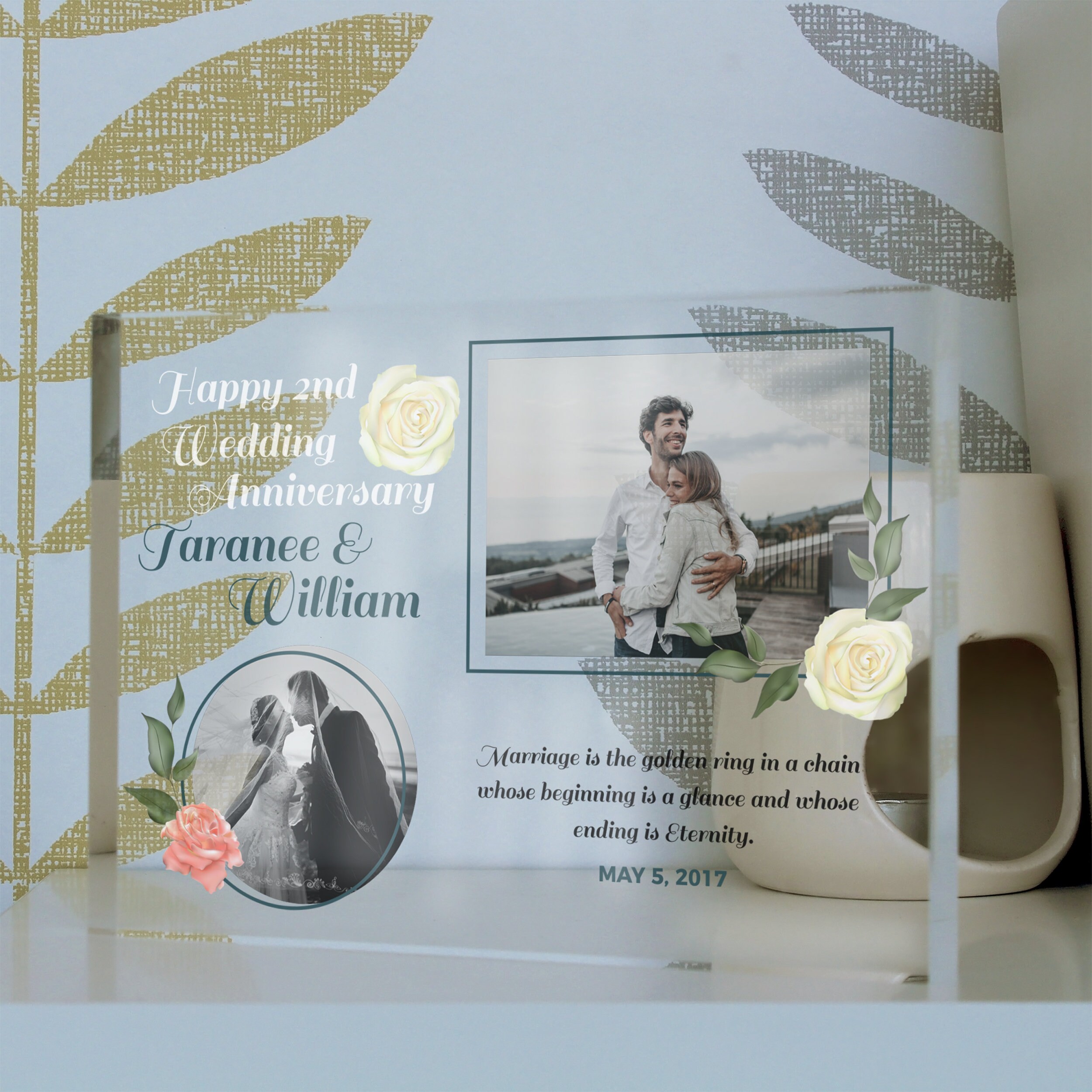 2nd Anniversary Gift for Him or For Her, Second Wedding