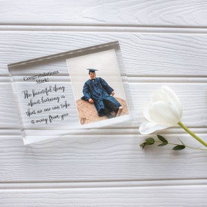 Graduation Picture Frame Graduates Custom Photo Glass Block Gifts ...