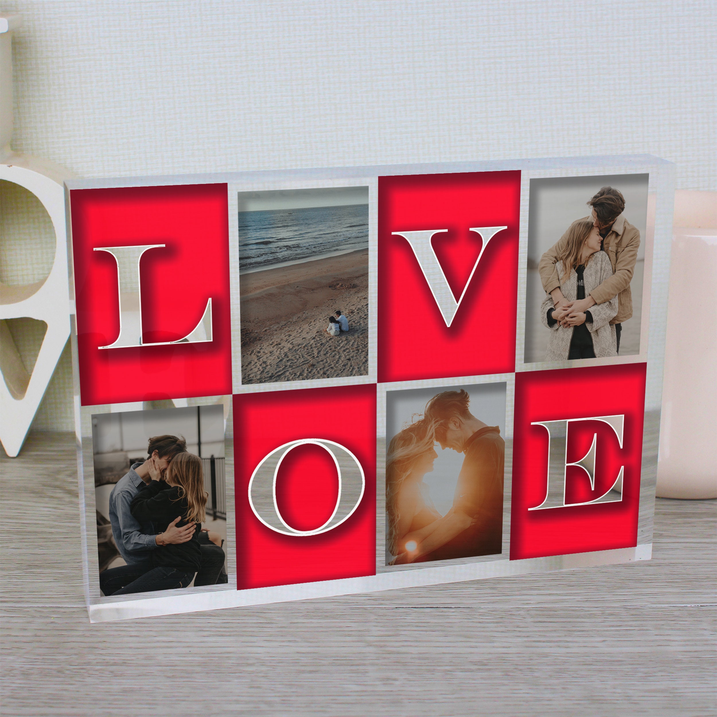 Personalized Multi Photo Frame Love Collage Picture Frame Etsy