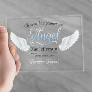 Miscarriage Keepsake, Custom Glass Block | Baby Loss Gift Ideas for Parents | Infant Memorial Personalised Frame | Acrylic Plaque Present