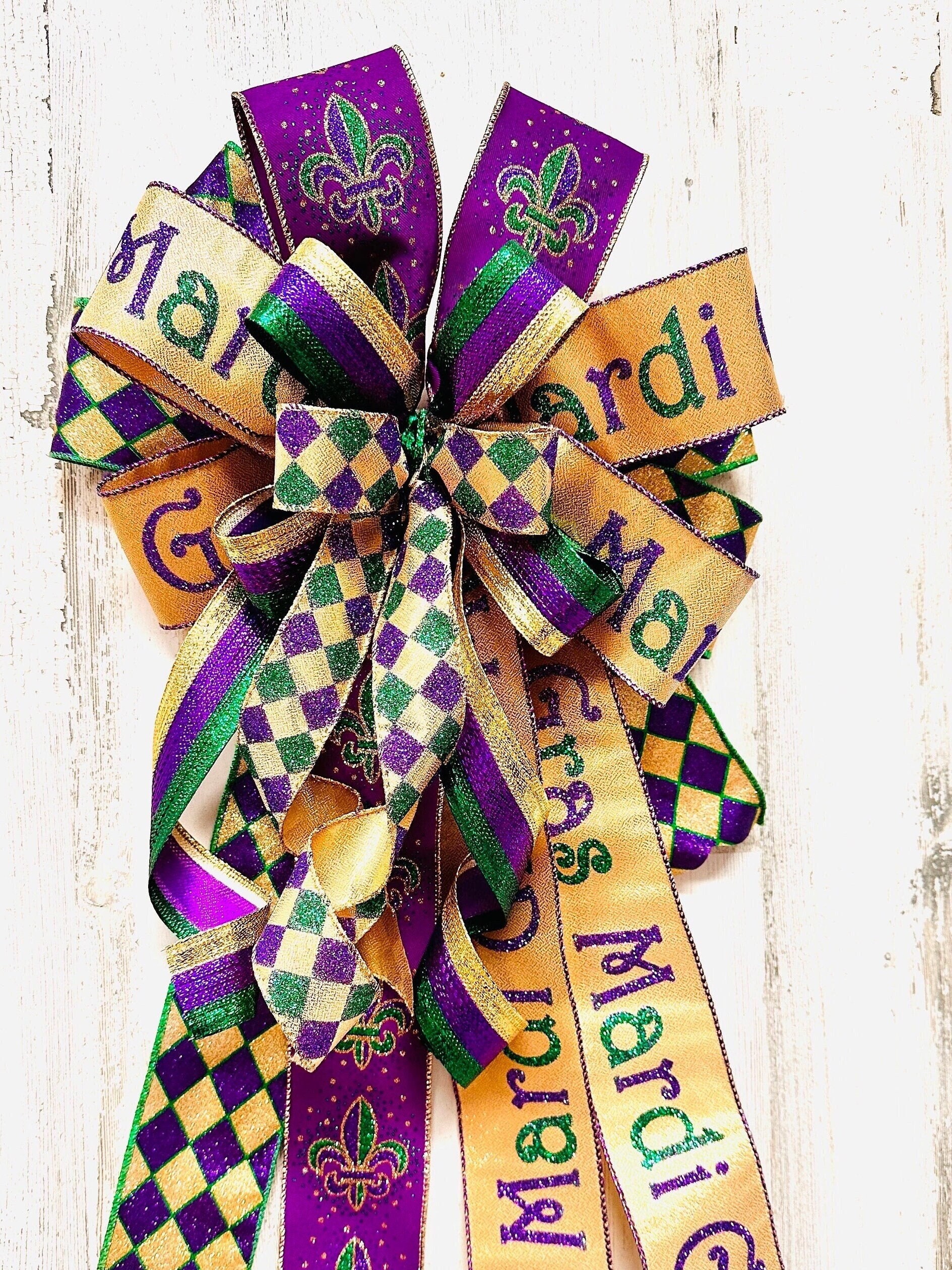 Mardi Gras Ribbon 1.5 x 5 Yards, Purple, Green and Yellow, Fat Tuesday,  Carnival, Spring, Holiday Garland, Gifts, Wrapping, Bow - AliExpress