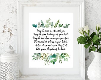 May the Road Rise to Meet You, Irish Blessing Print, Irish Prayer, Ireland Gift, Christian Gift, Wedding Gift, Printable Irish Blessing