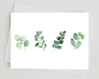 Aquarell Eukalyptus Karte, Druckbare Eukalyptus Karte, Botanische Karte, Eukalyptus Grußkarte, Natur inspirierte Karte, Dankeskarte