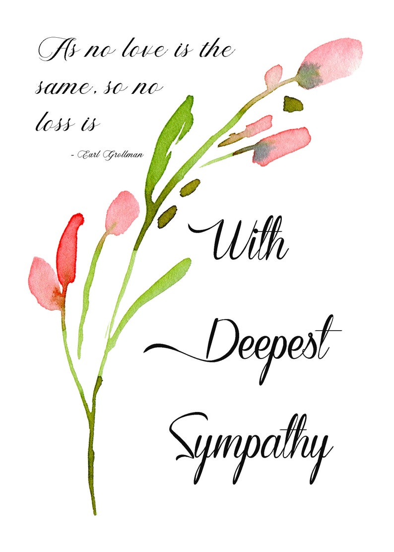 Sympathy Card Condolence Card Thinking of You Card Digital Etsy