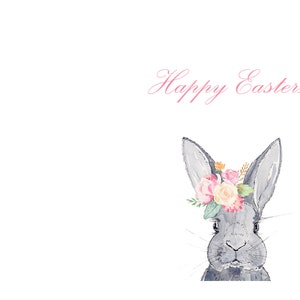 Printable Easter Card, Happy Easter Greeting Card, Easter Cards, Easter Bunny Card, Easter Printables, Rabbit Card, Bunny Card, Digital image 3