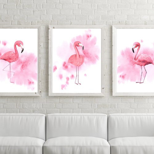 Flamingo Wall Art Nursery Decor Flamingo Baby Girl Nursery - Etsy