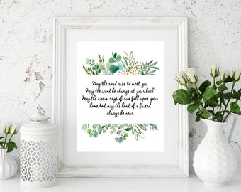 May The Road Rise To Meet You, Irish Blessing Print, Irish Prayer, Ireland Gift, Christian Gift, Wedding Gift, Printable Irish Blessing