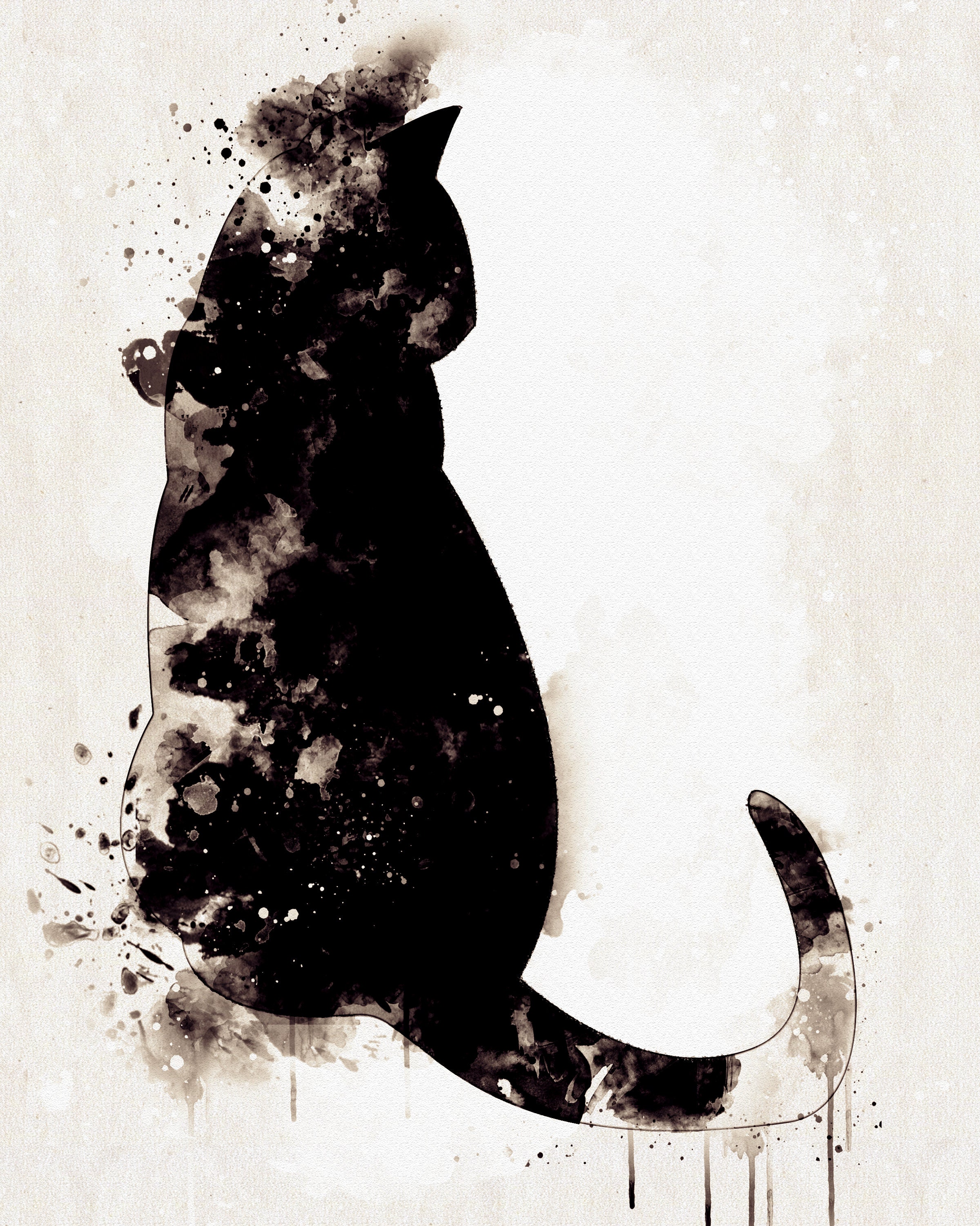 Printable Watercolor Cat Art Prints Set of 6 Cat Art Prints Etsy