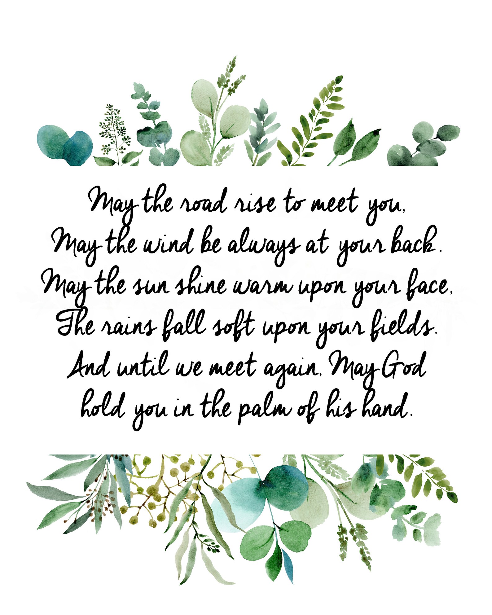 May The Road Rise To Meet You Irish Blessing Print Irish Etsy