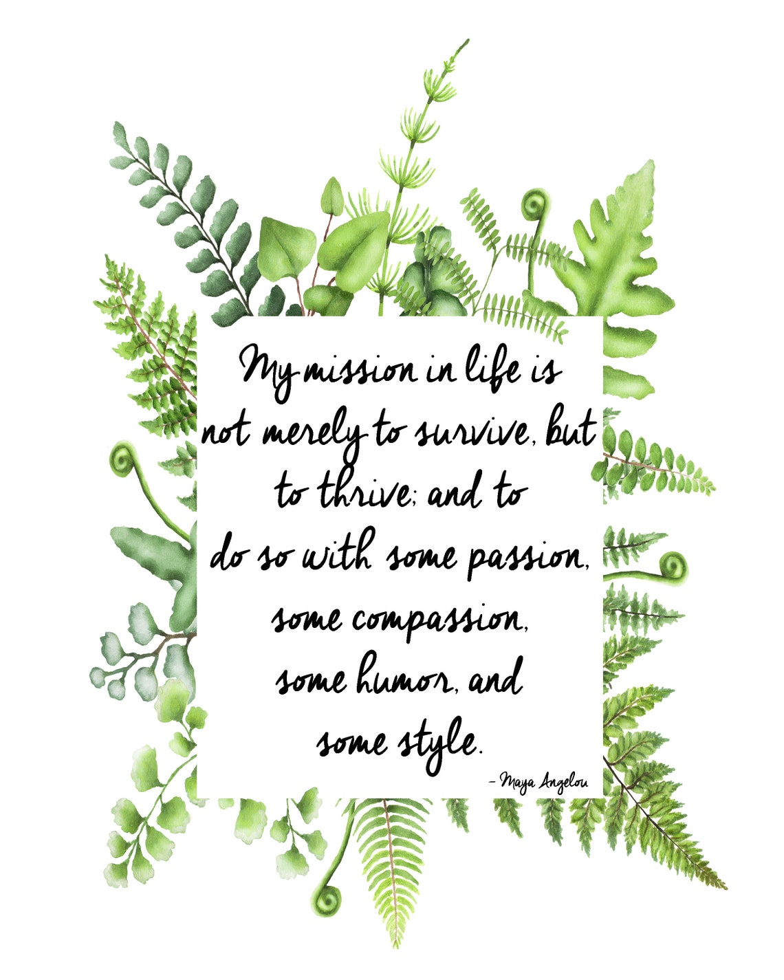 Maya Angelou Quote Wall Art Inspirational Wall Art Etsy