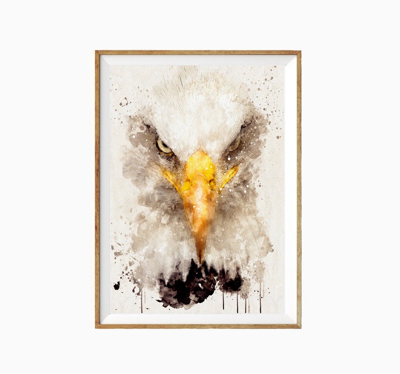 Printable Watercolor Bald Eagle, Eagle Art, Abstract Bald Eagle Print, Eagle Art Print, Bald Eagle Art, Watercolor Bald Eagle image 2