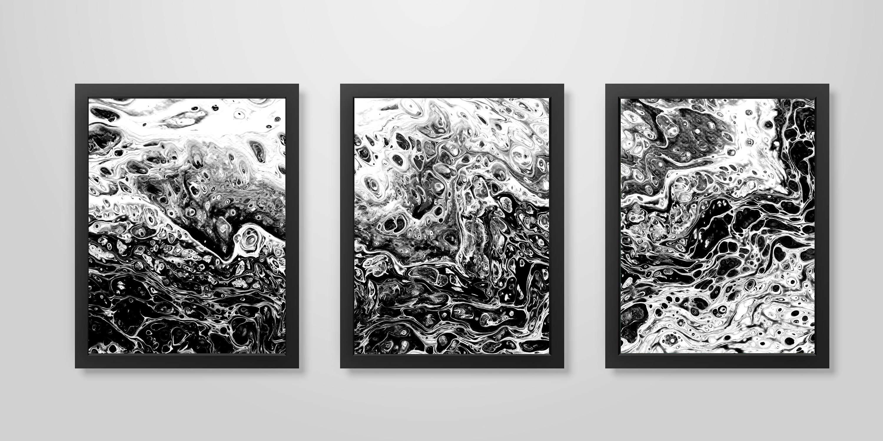 Printable Abstract Art Set of 3 Prints Abstract Gallery Wall Etsy