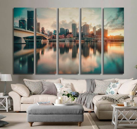 Brisbane Canvas Print Brisbane Wall Decor Australia Prints Etsy