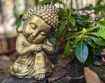 Buddha Statue | Stone Ornament Sculpture | Pick Your Color |  Buddha Zen Garden Figure  | Exterior Decor | Garden Gift