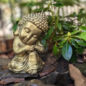 Buddha Statue | Stone Ornament Sculpture | Pick Your Color |  Buddha Zen Garden Figure  | Exterior Decor | Garden Gift