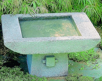 Handmade Zen Cast Stone Birdbath: Asian Garden Decor