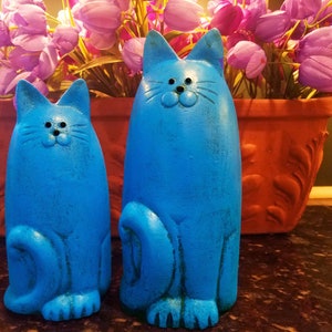 Cat Statues for Garden | Various Colors | Cat Figures | Two Cats One Price | Home Decor | Garden Decor | Gift for Cat Lover