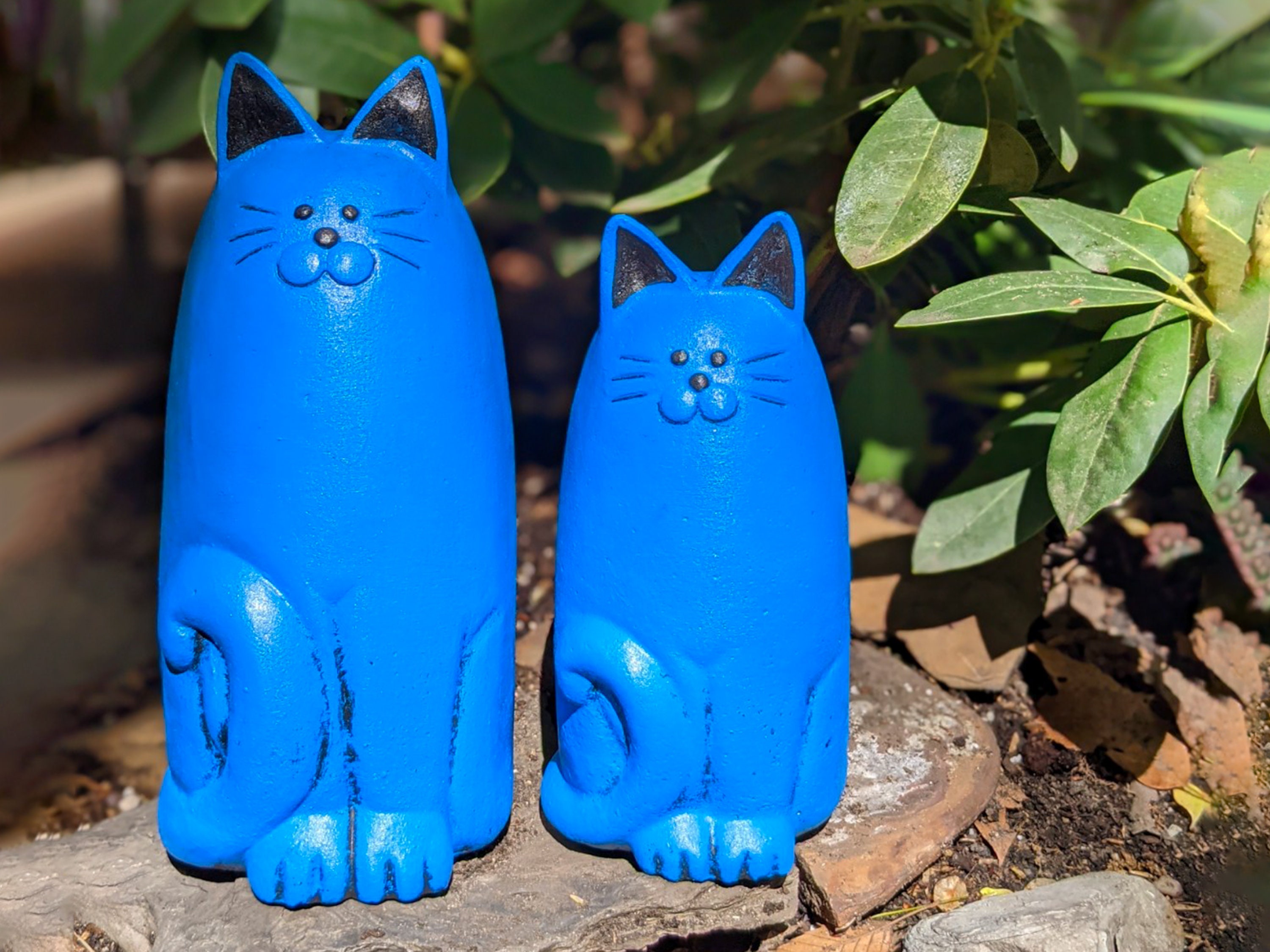 Cat Garden Statues Garden Decor Two Cats One Price Etsy Canada