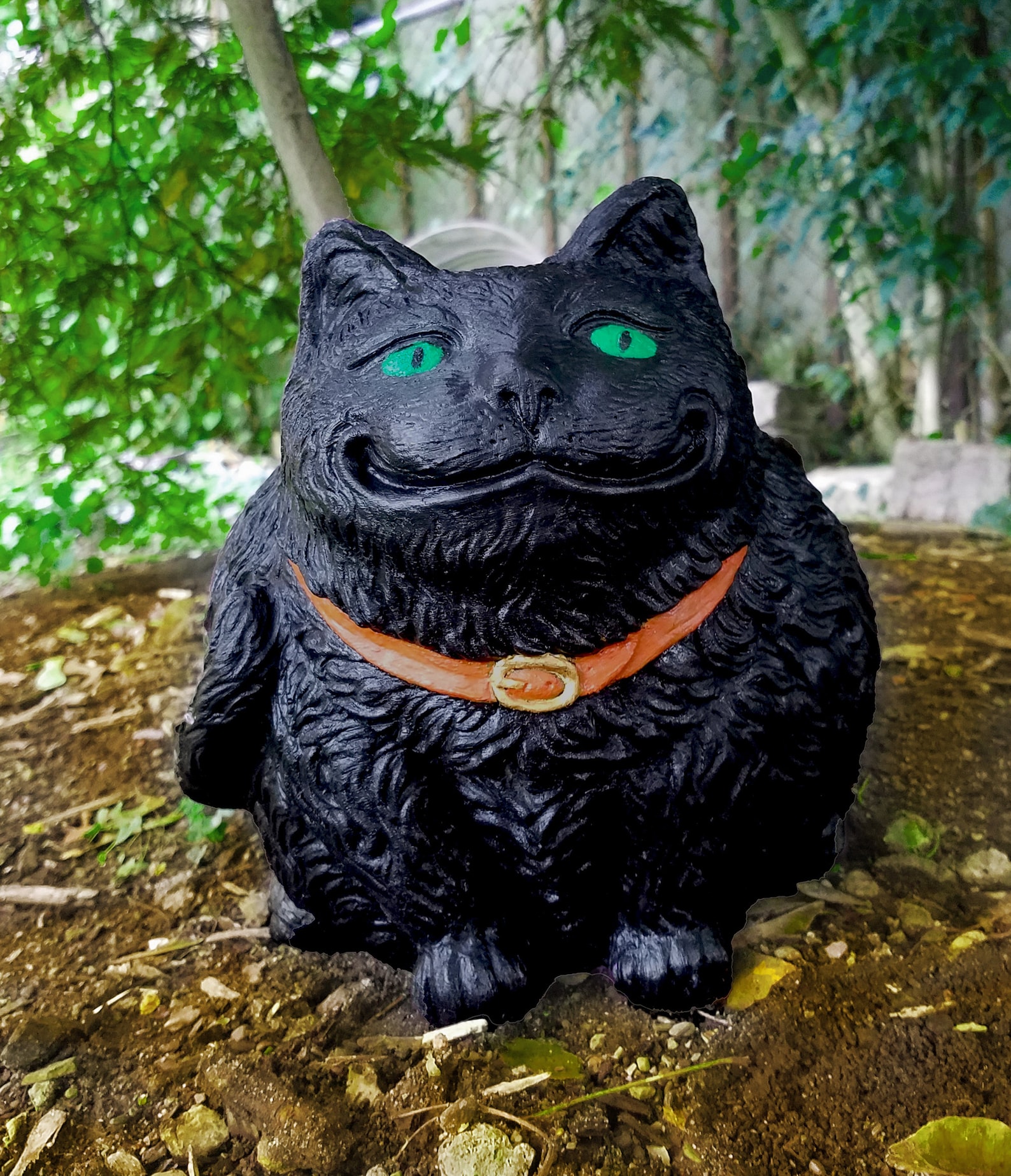 Bronze Kitty Cat Garden Statue Etsy