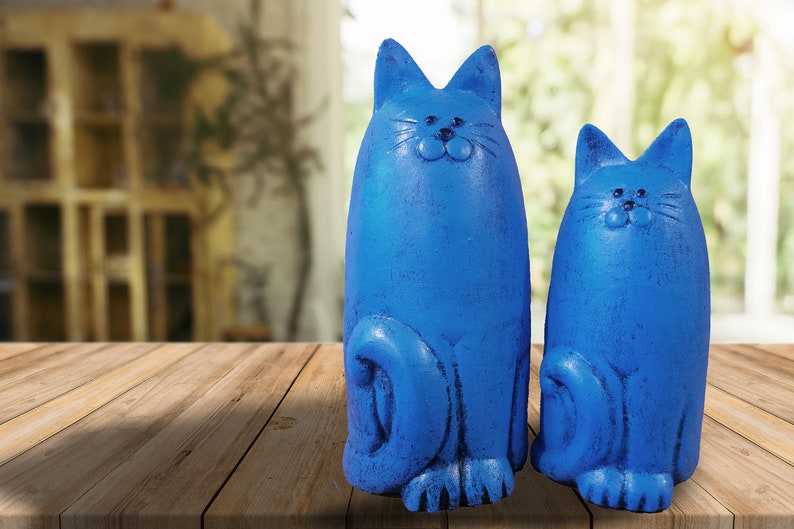 Cat Garden Statues Custom Color Cat Figures Garden Decor Etsy