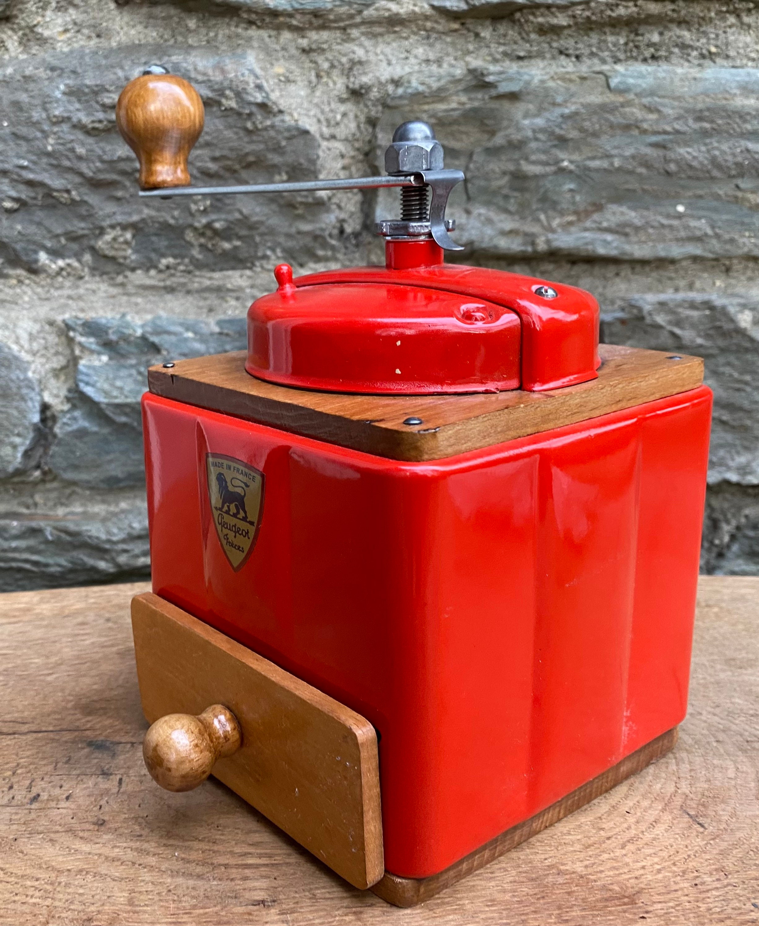 Red Peugeot Coffee Grinder 1950's