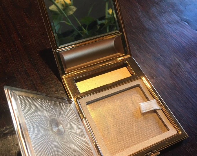 Featured listing image: French vintage makeup mirror,Compact Mirror, Poudrier,