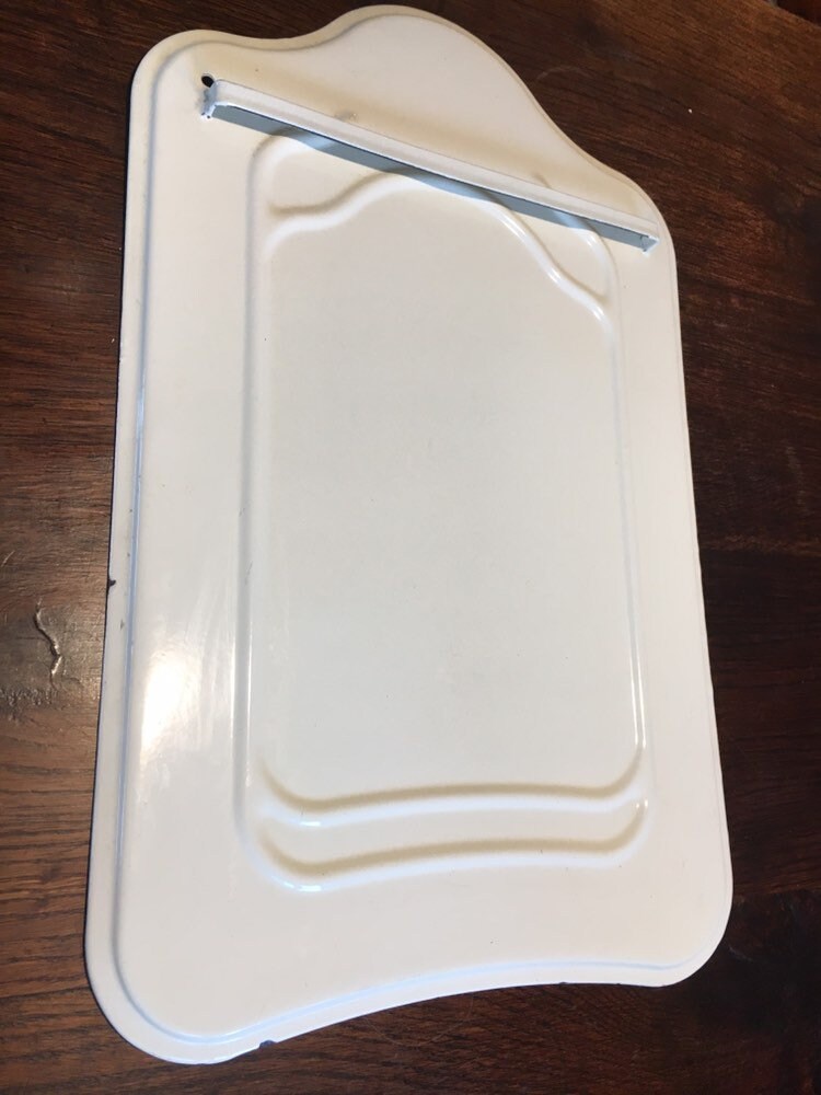 Cream white Kitchen Utensil Enamel Rack Holder with Strainer and Ladle.