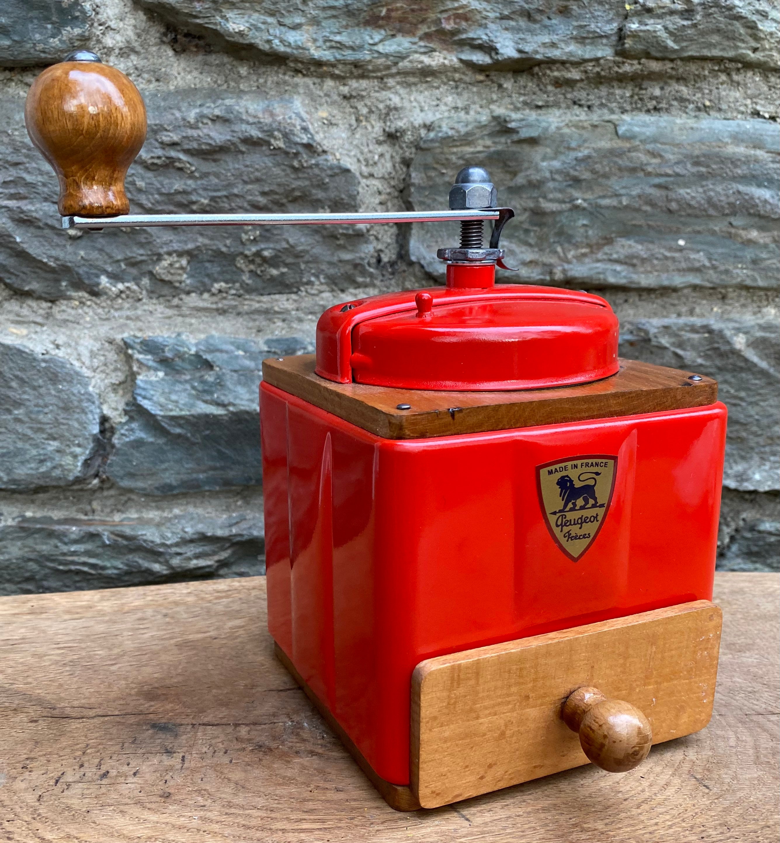 Red Peugeot Coffee Grinder 1950's