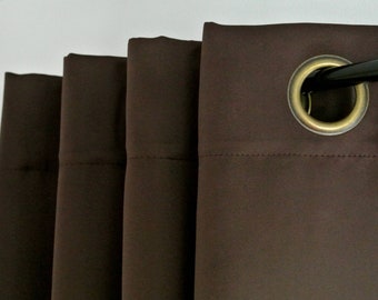 Brown Blackout Curtains, Set of 20 curtains. 54" wide x 63" long each panel. Bronze Grommets Window Darkening Drapes for bedroom.