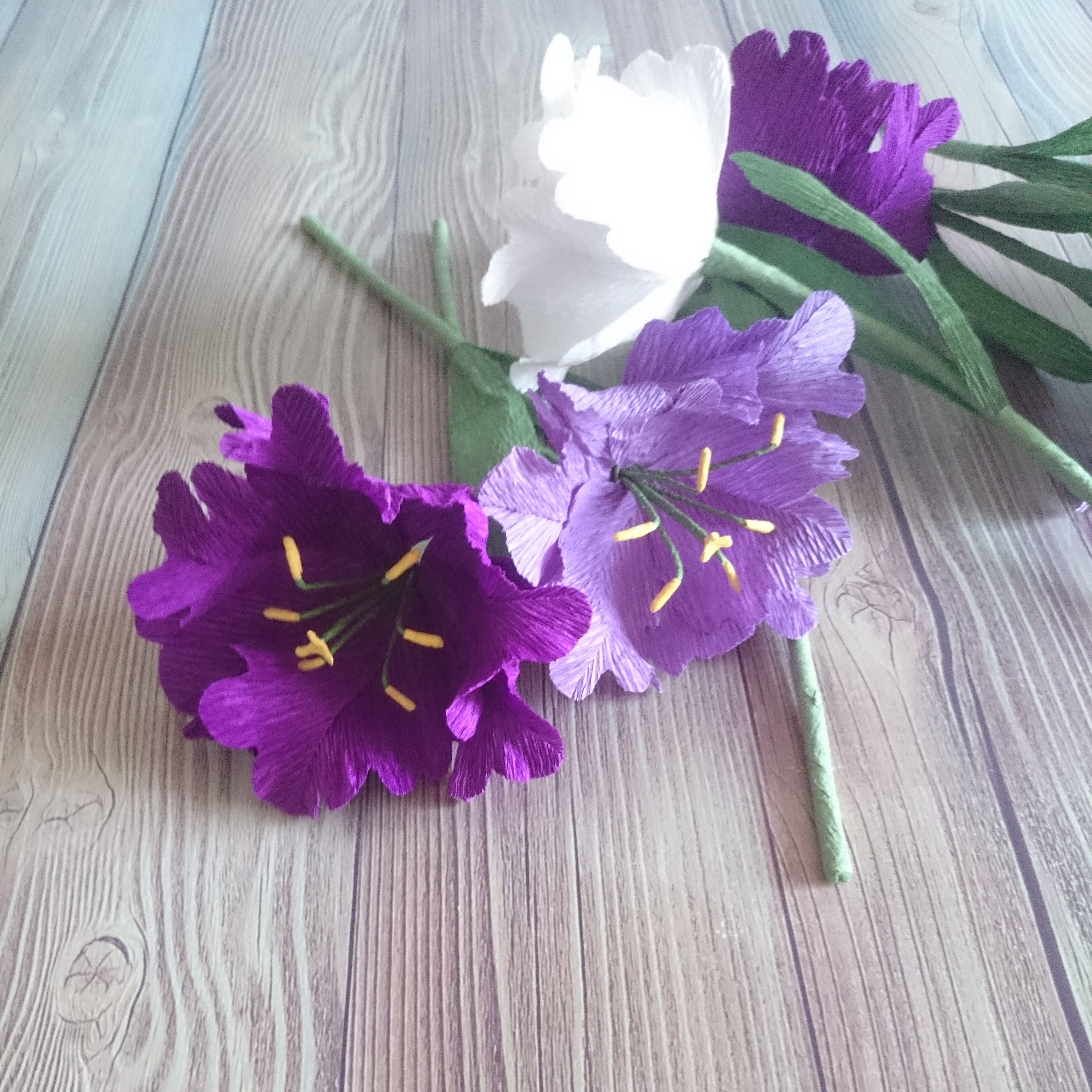Paper Tulips Violet Paper Flower Bouquet Flowers for Vase Etsy