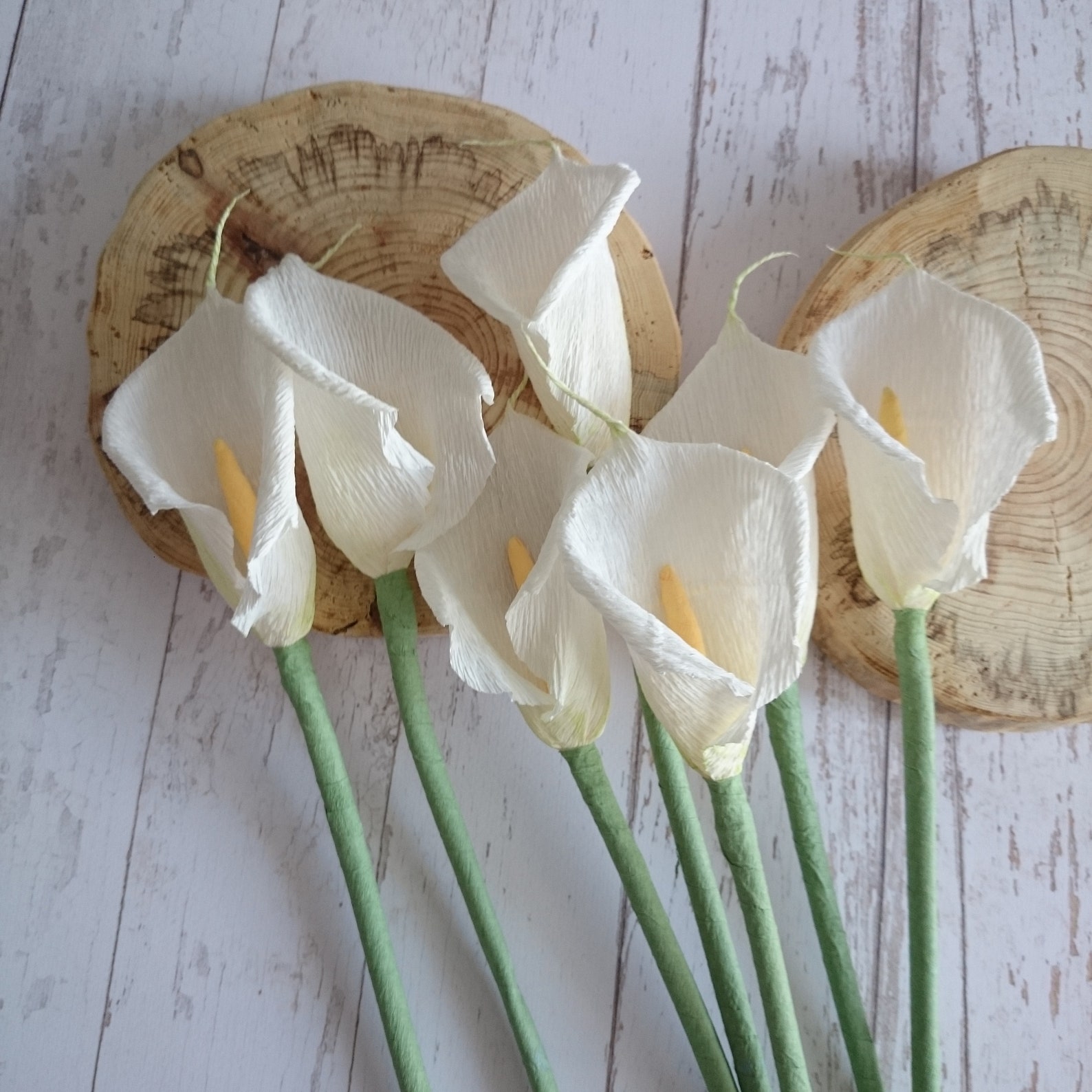 White Paper Calla Lily Set Paper Anniversary Crepe Paper Etsy