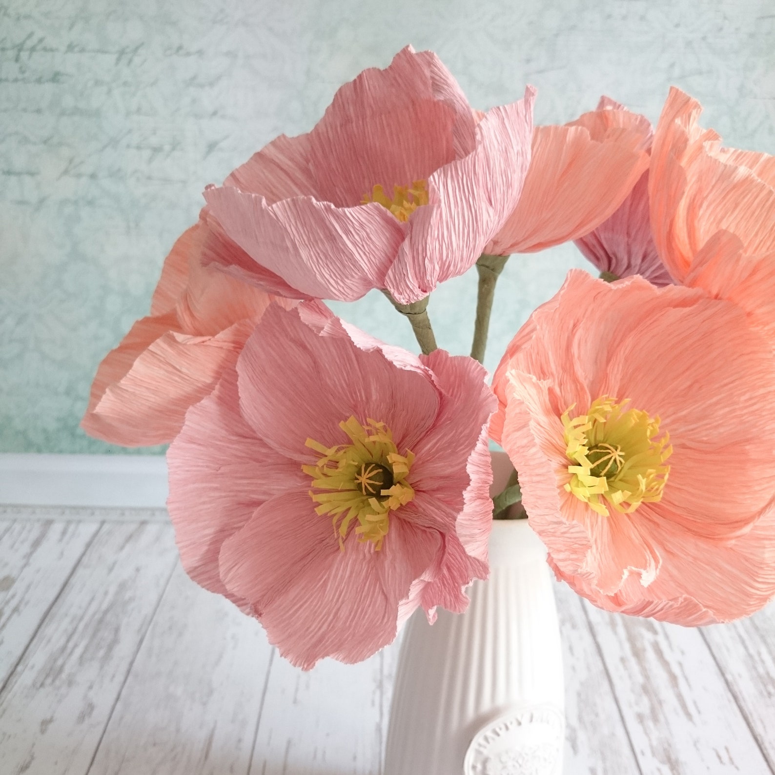 Paper poppies Paper flower bouquet Crepe paper bouquet Wedding Etsy