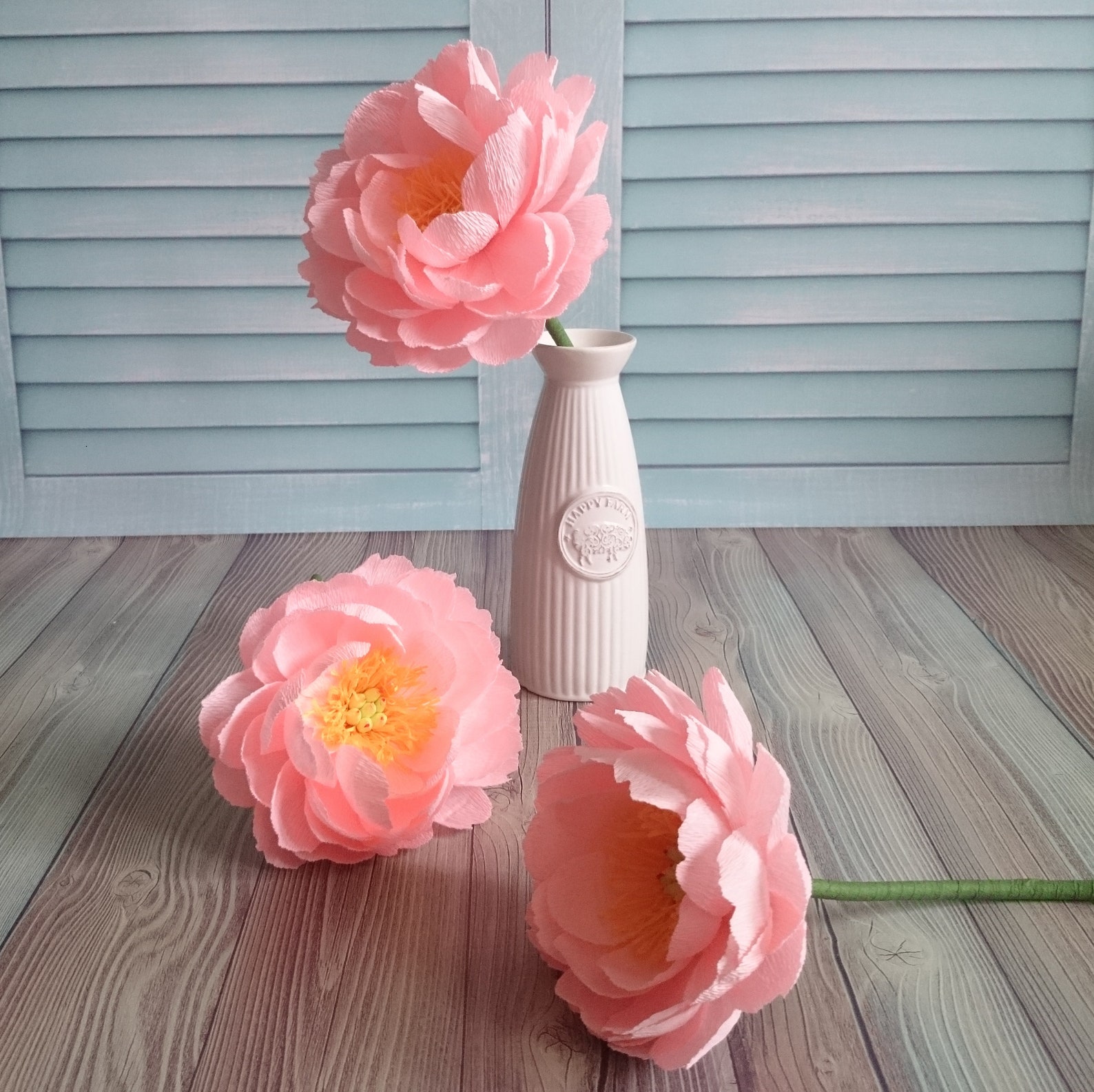 Pink Paper Peony Paper Flower Bouquet Peonies Bouquet Peony Etsy