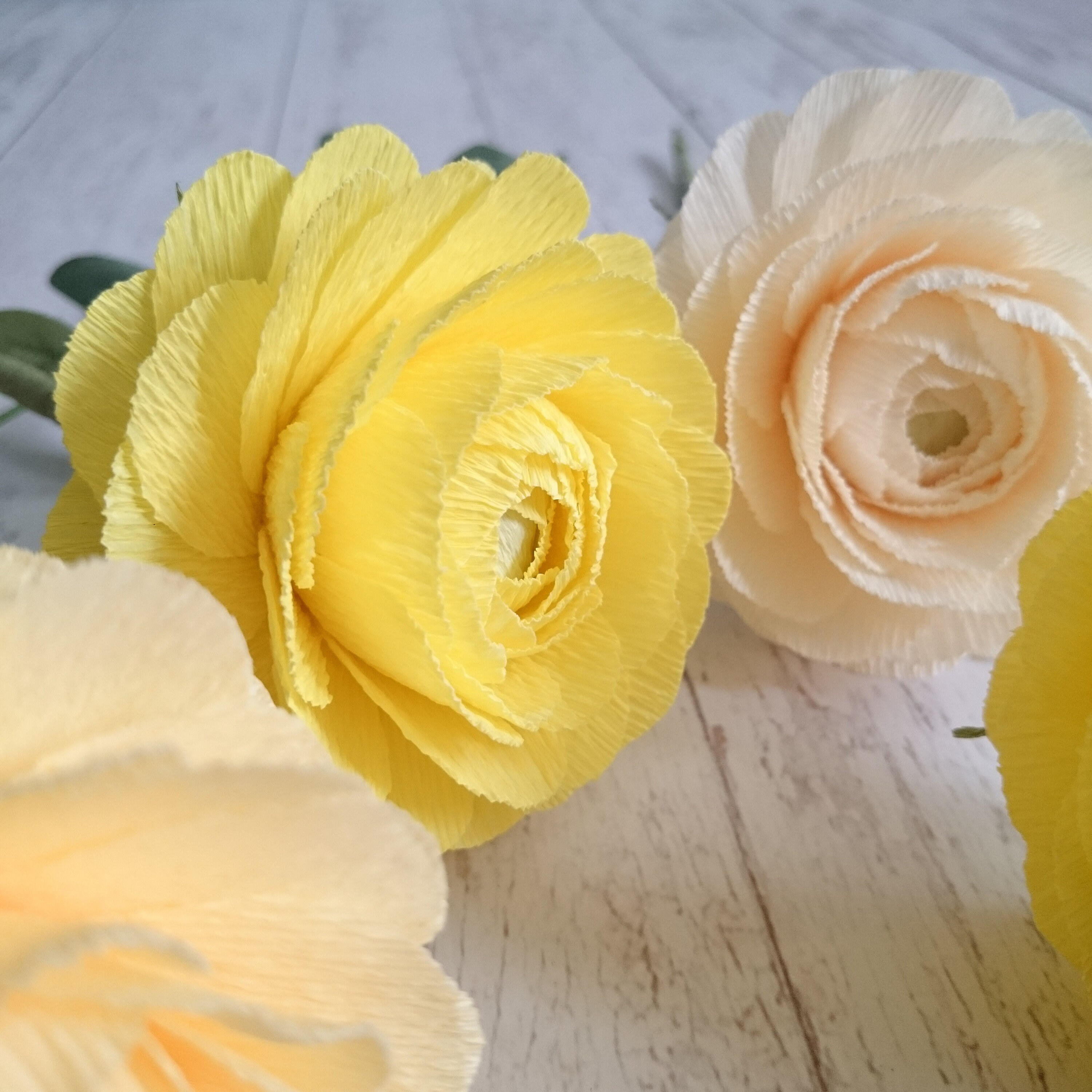 Paper Ranunculus Fake Wedding Paper Flower Bouquet Crepe Paper Etsy