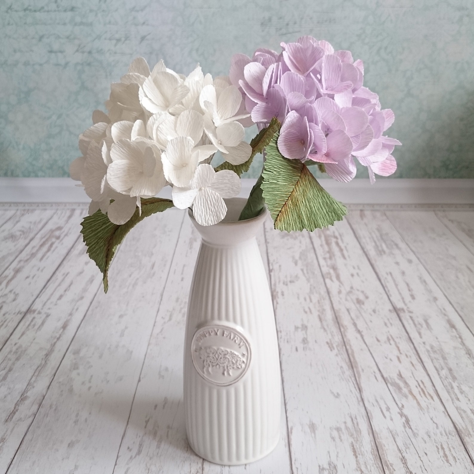 Crepe Paper Hydrangea Wedding Paper Flower Bouquet Home Decor Etsy