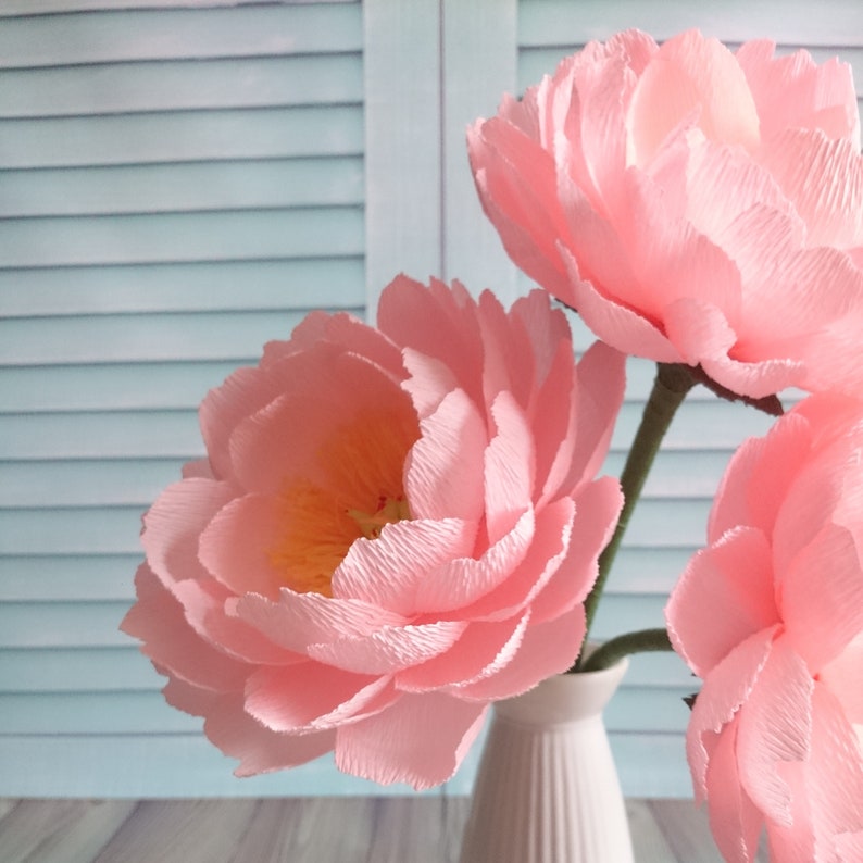 Pink paper peony Paper flower bouquet Peonies bouquet Peony Etsy