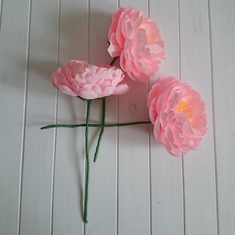 Pink paper peony Paper flower bouquet Peonies bouquet Peony Etsy
