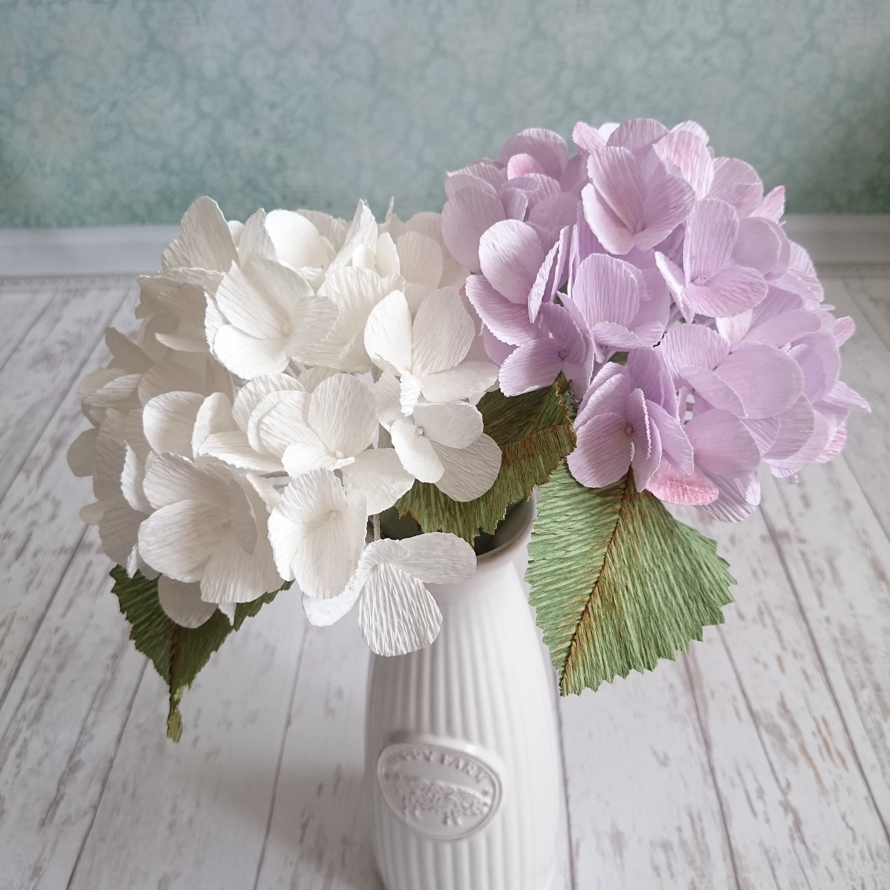 Crepe paper hydrangea Wedding paper flower bouquet Home decor Etsy