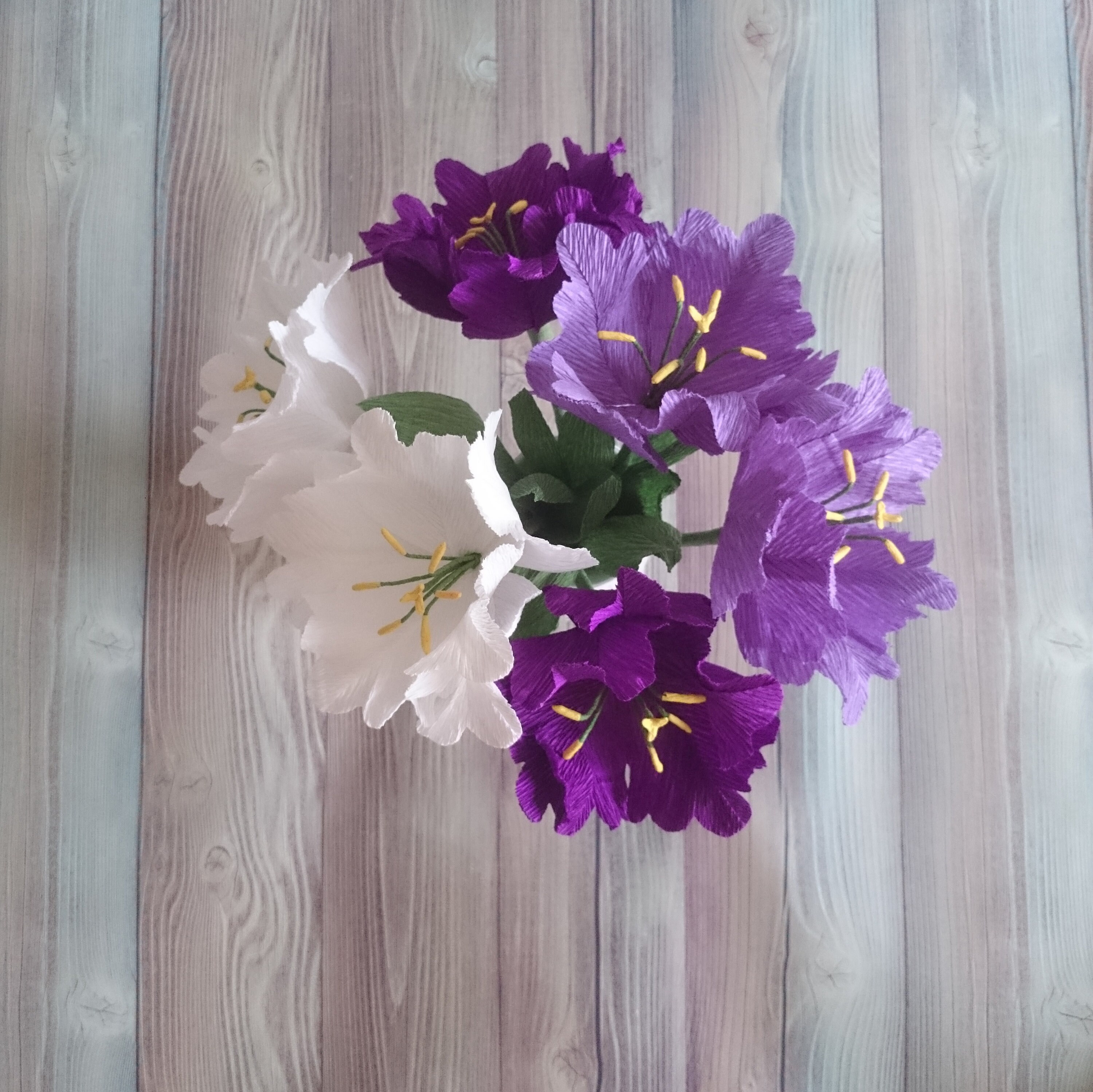 Paper Tulips Violet Paper Flower Bouquet Flowers for Vase Etsy