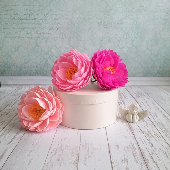 Les Pivoines De Papier De Crepe S Encadrent Anniversaire Etsy Les Pivoines De Papier De Crepe S Encadrent Anniversaire Etsy