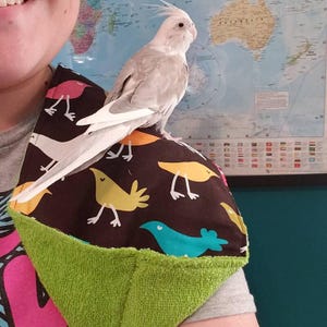 Vogelschouderkakkussentjes. Op maat ontworpen en handgemaakt om je schouder en kleding te beschermen.  Op bestelling gemaakt.