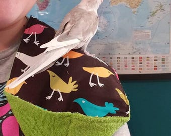 Bird Shoulder Poop Pads. Custom Designed and Handmade to protect your shoulder and clothing.  Made to order.