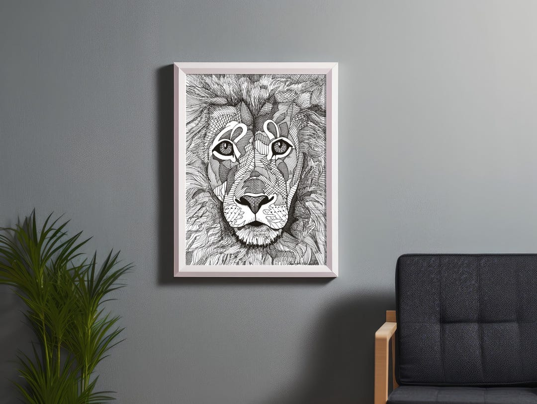 Roar! Lion Ink Drawing Art Print - Etsy