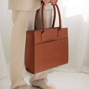 Brown leather shoulder bag | Brown leather handbag | Leather tote bag | Christmas gift | Leather messenger bag | Brown travel bag