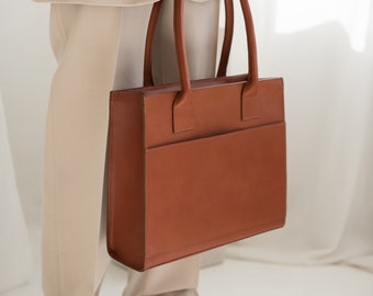 Brown leather shoulder bag | Brown leather handbag | Leather tote bag | Christmas gift | Leather messenger bag | Brown travel bag