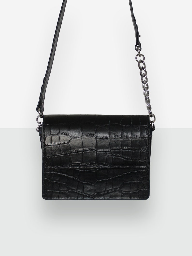 Leather bag Handmade bag Designer bag Black handbag Stylish bag image 2