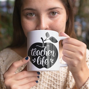 Teacher Facts, Teacher Mug, Gift for Teachers, Best Teacher Ever, Live Love Teach, Teacher Voice, Coffee Teach Repeat image 1